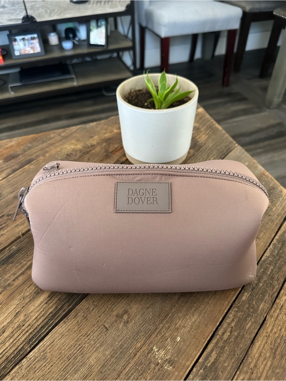 Dagne Dover Blush Pink Zip Cosmetic Pouch